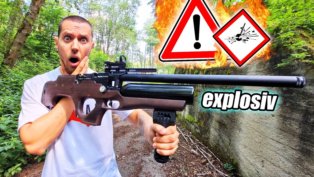 SCHUSS vom neuen halbautomatik LUFTGEWEHR EXPLODIERT UNERWARTET! (Kral Arms Puncher 5,5mm)