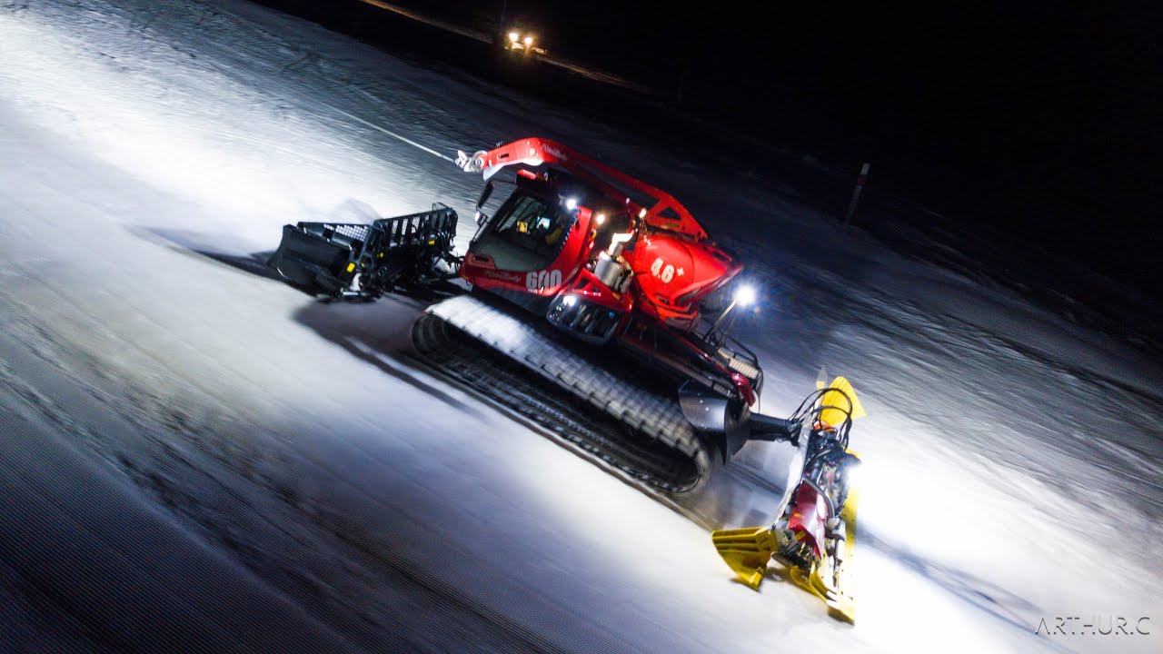 🏔️ Les Pistenbully de la station de la Toussuire en action au damage des pistes 2021 ❄