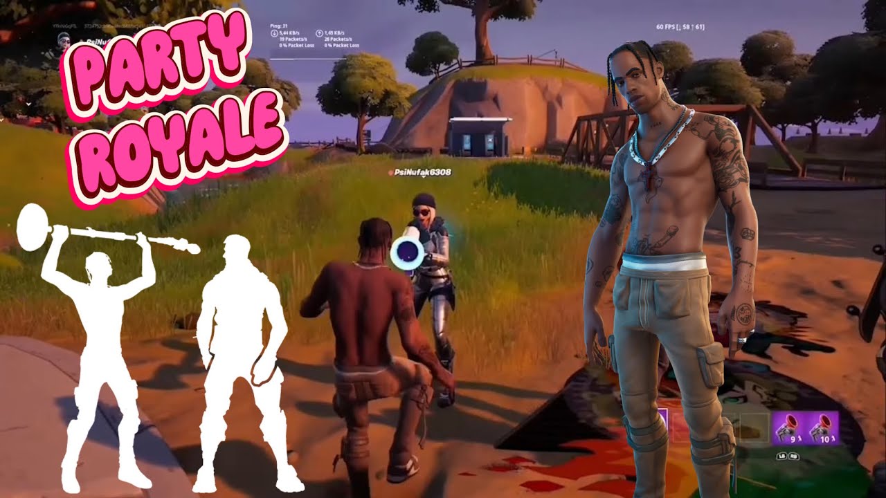 Emote Battles with a TRAVIS SCOTT skin in Party Royale