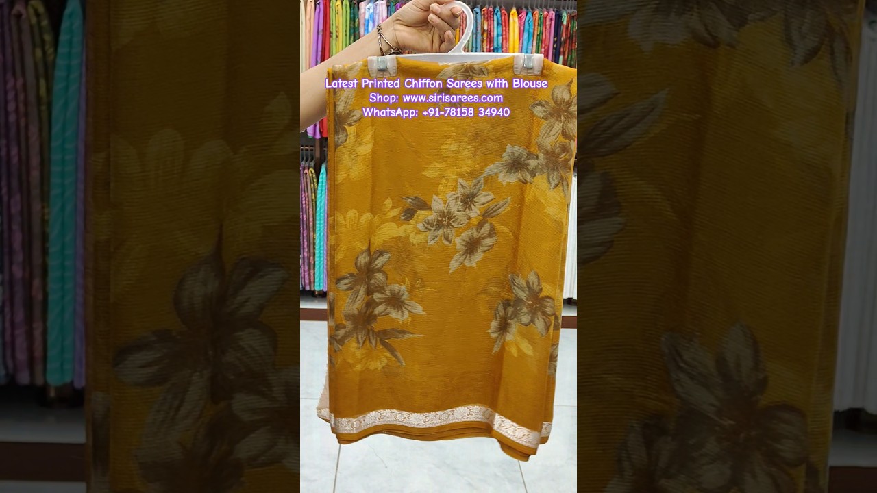 Beautiful Printed Chiffon Sarees #sirisarees #newarrivals #chiffonsarees #gardenvarelinizampet #buy
