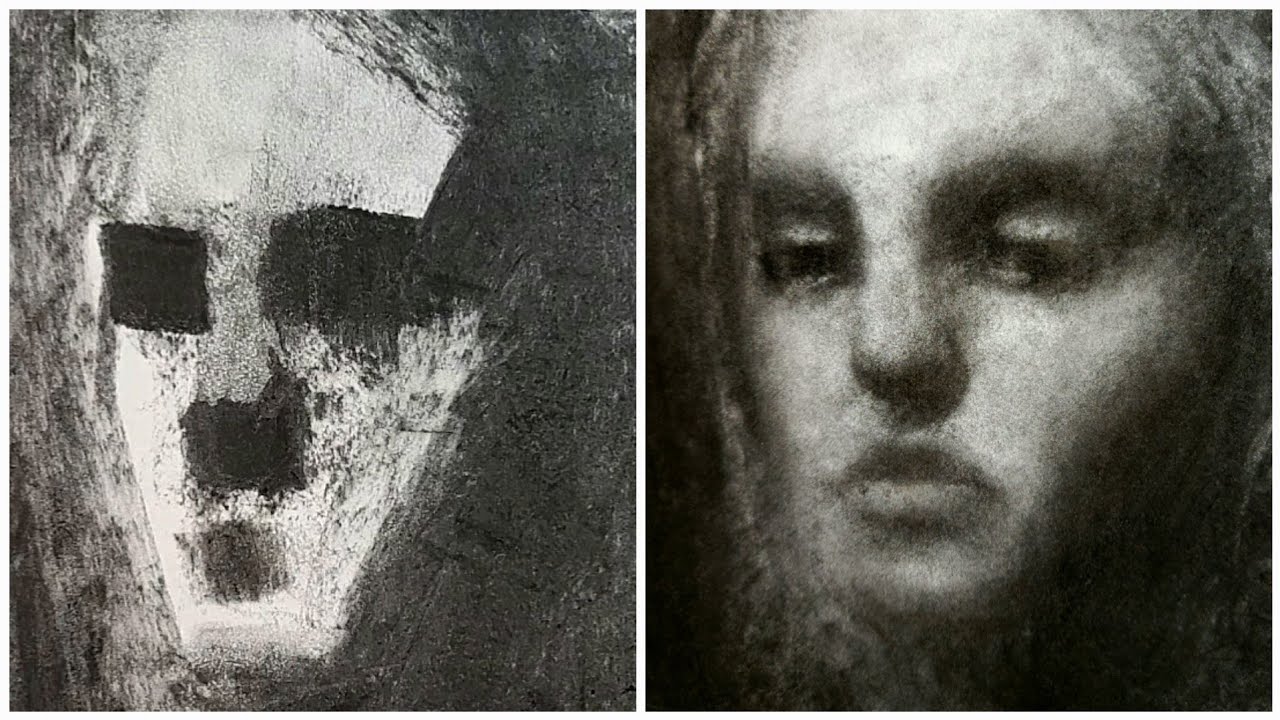 Charcoal Drawing Techniques - Step by Step Portrait Drawing Real Time