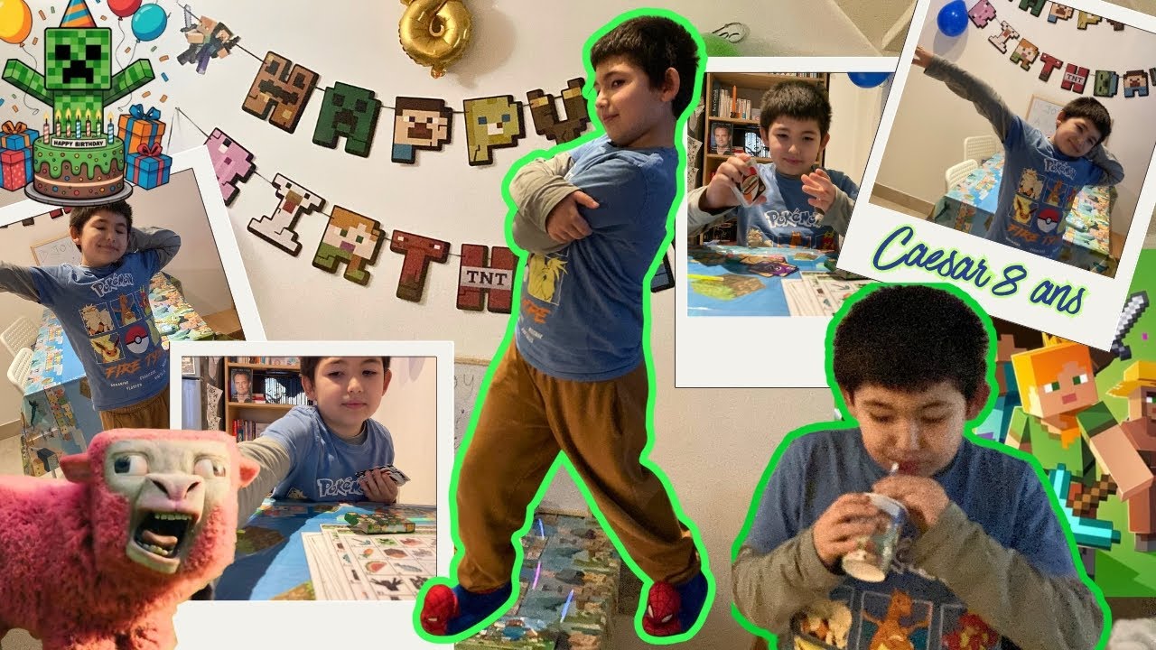 Mon fils (le + merveilleux de tous les petits mecs)  fête ses 8 ans - Minecraft style | Sophia In