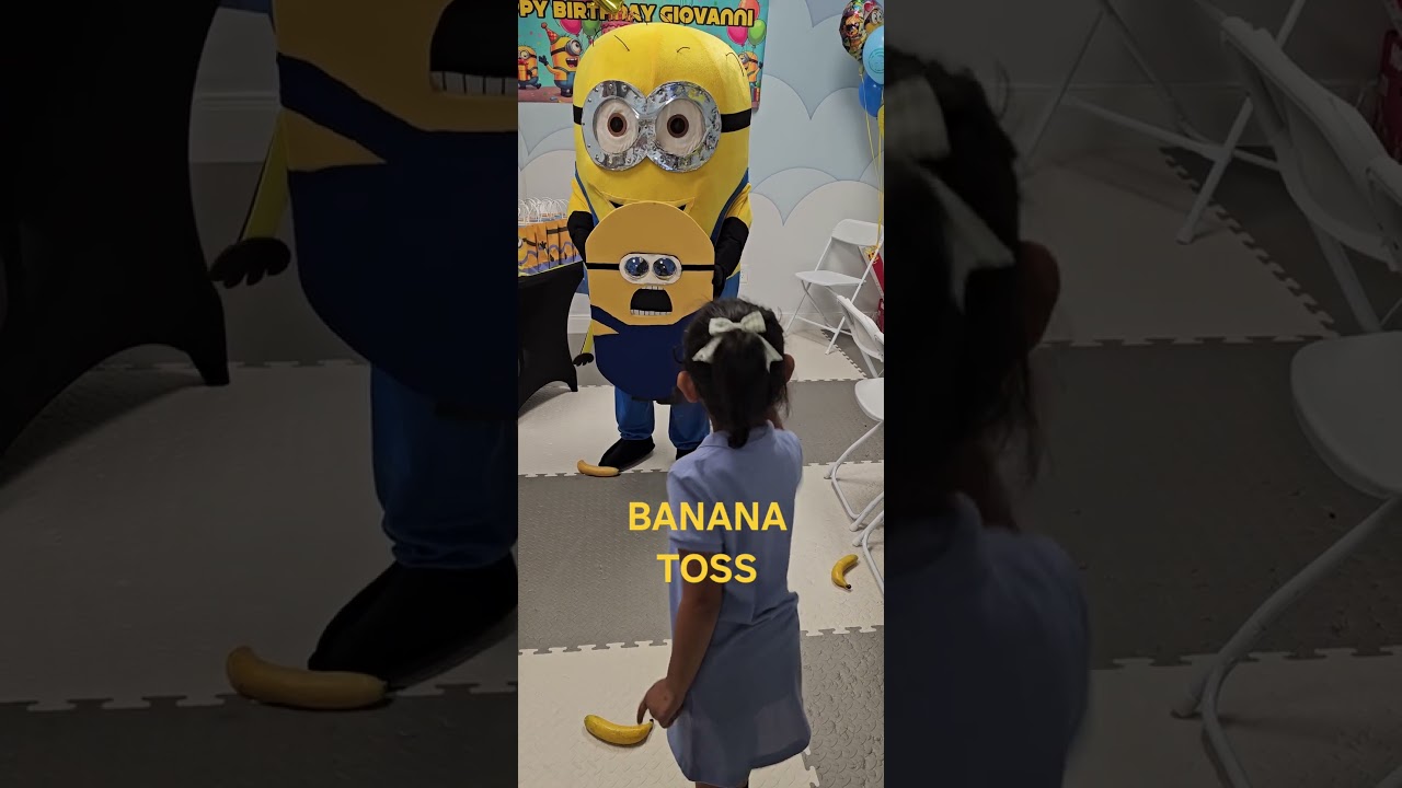 Houston mascot party character yellow helper minion toss 