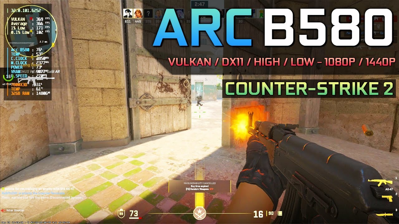 Counter-Strike 2 (CS2) - Arc B580 | Great Experience With Vulkan - 1080P / 1440P