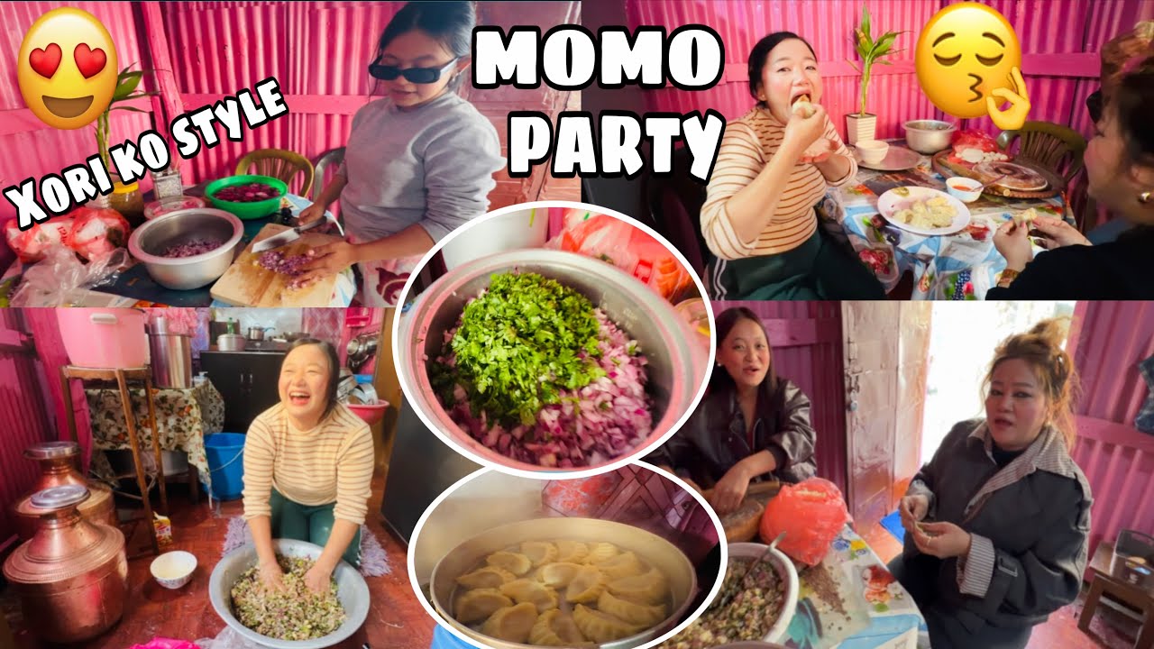 HAPPY SATURDAY WITH PORK MOMO PARTY 🐷//XORI KO KHATRA STYLE😎// Chamling _Samita Vlog❤️