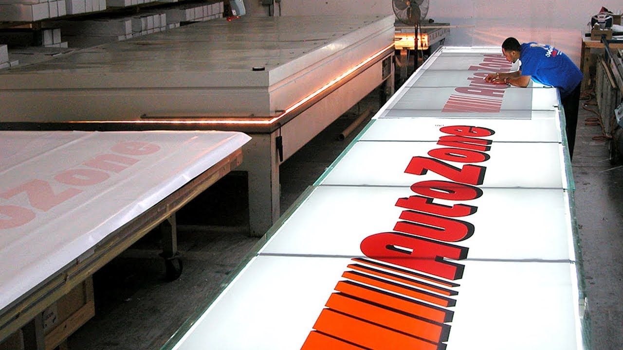 AUTOZONE Translucent Backlit Sign Production | AdGraphics, So Florida