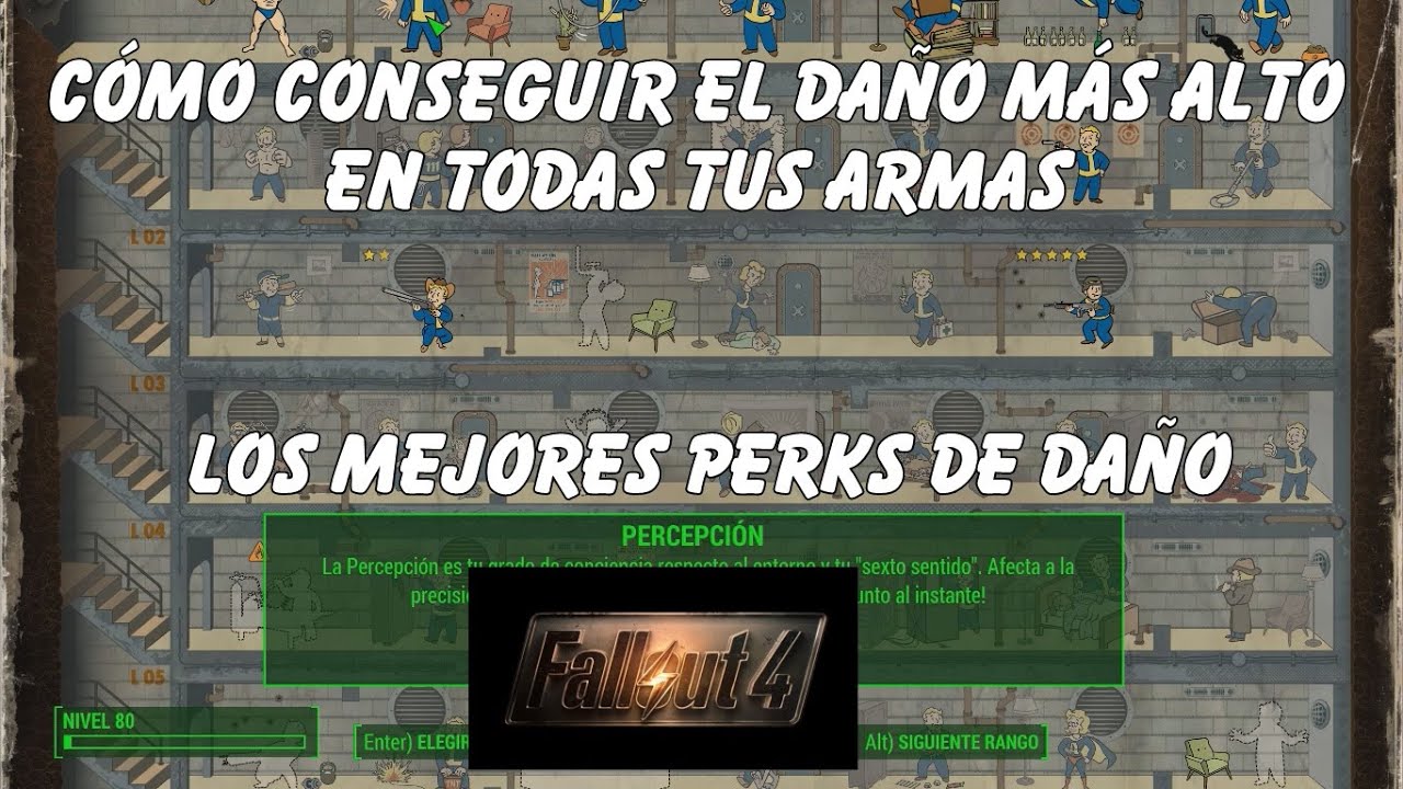 Fallout 4 - Cómo conseguir el daño más alto en todas tus armas los mejores perks de daño