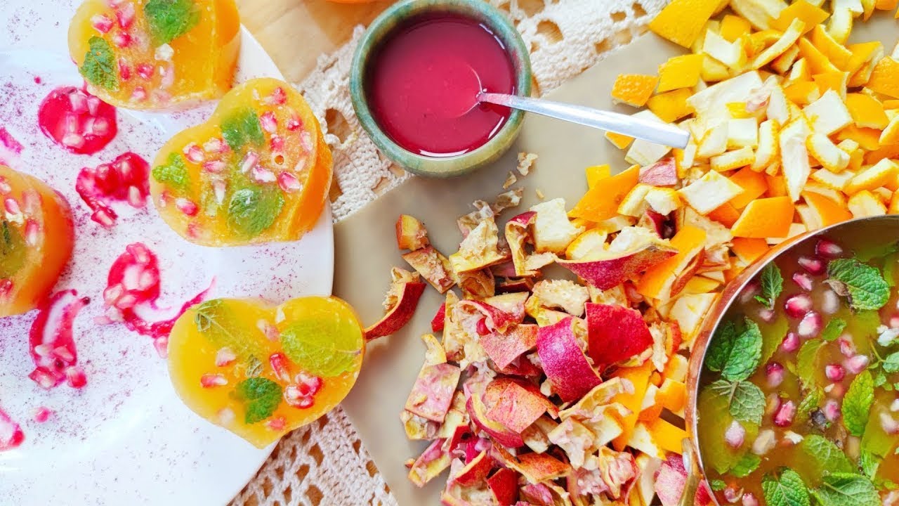 Gelatina de naranja con granada y menta | Postre light