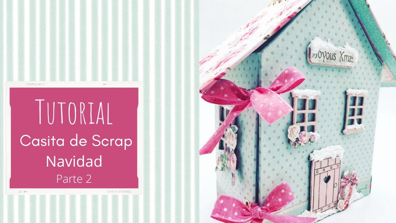 Como hacer álbum casita de scrapbooking, Navidad parte 2