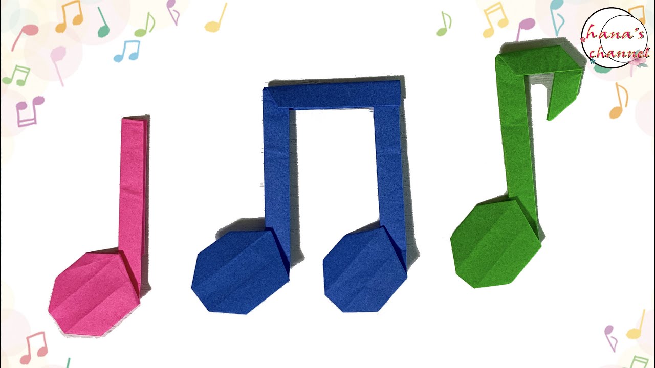 【折り紙】音符の3種🎶How to make paper Music Notes#음표#四分音符#八分音符#ミュージック#音楽#簡単#折り方#おりがみ#origami#摺紙#종이접기#DIY#作り方