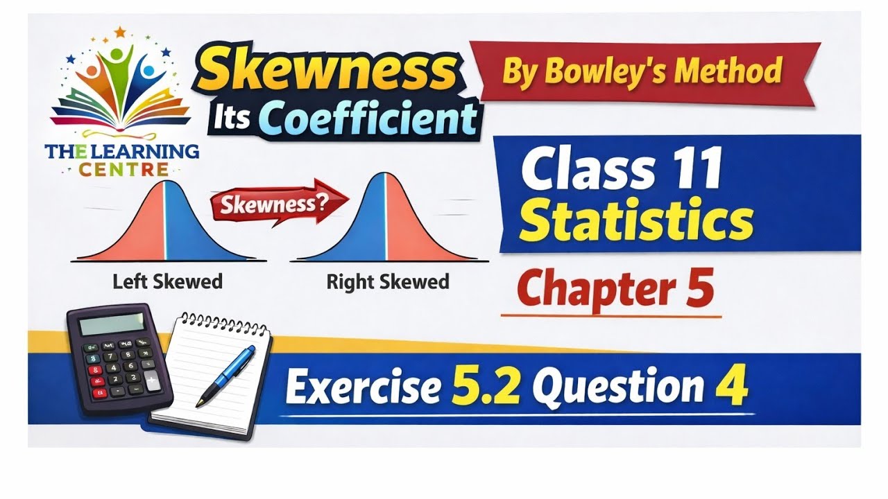 Skewness and Coefficient of Skewness of Frequency Distribution | Bowley's Method | Class 11 Stats |