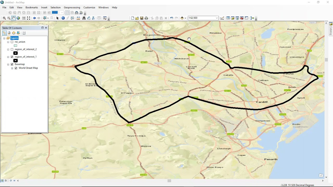 Introduction to ARCGIS (Part 3 a) Adding basemap, splitting a polygon