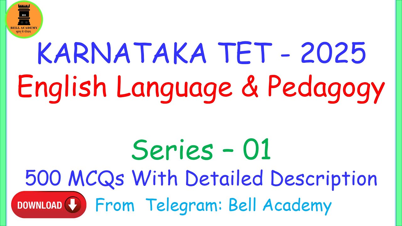 English Language & Pedagogy - Series - 01 | KAR_TET_2025