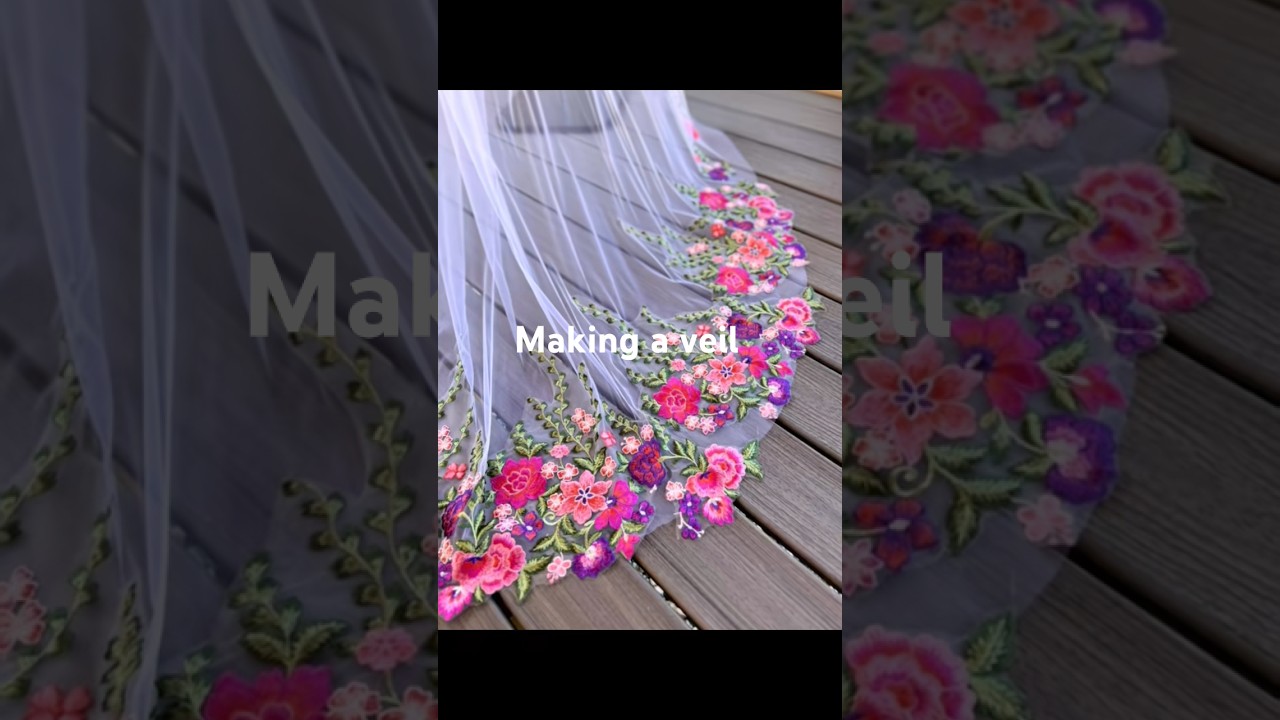 Как сделать фату с вышивкой по краю кружева / мастер-класс по шитью свадебной фаты #sewcreative #sew