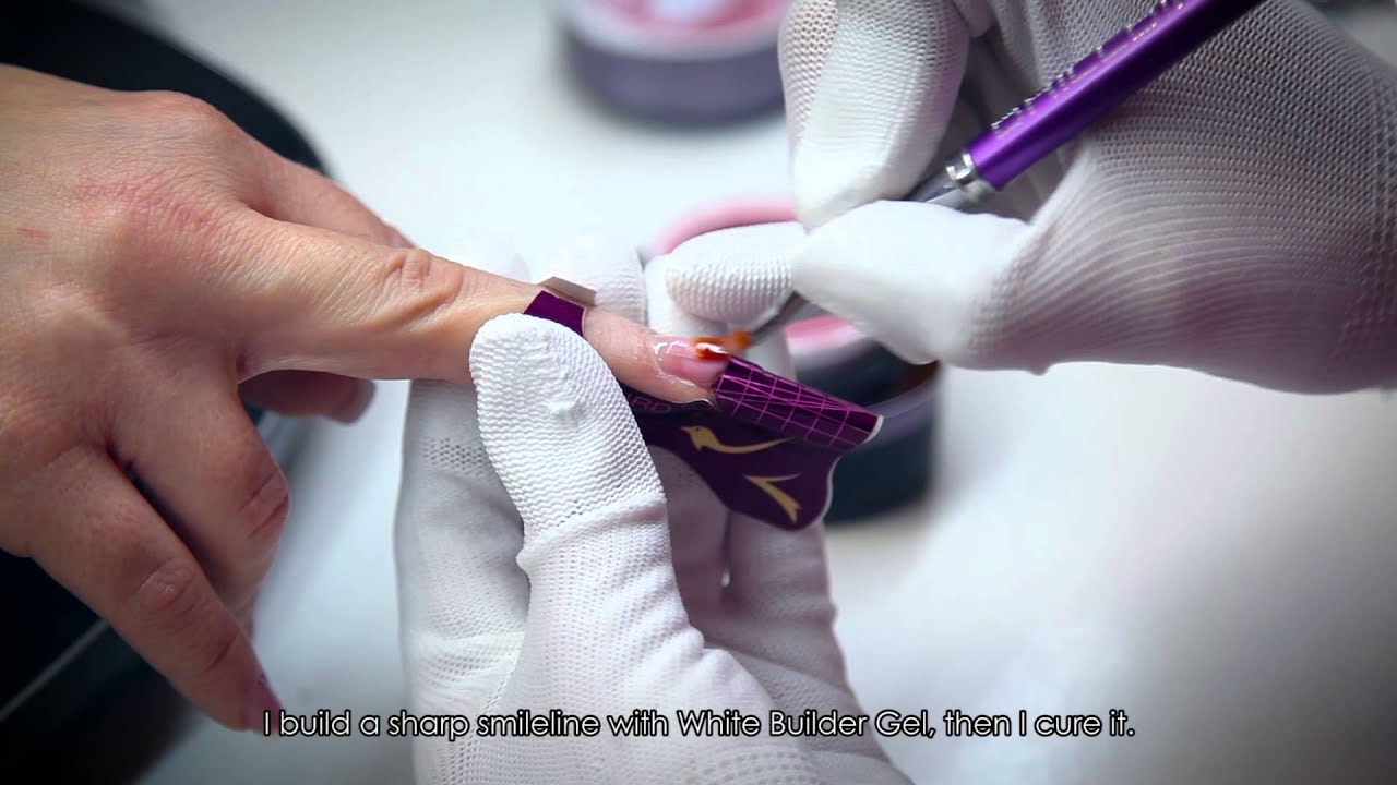 Square salon nail building with BRILLBIRD Gum gel