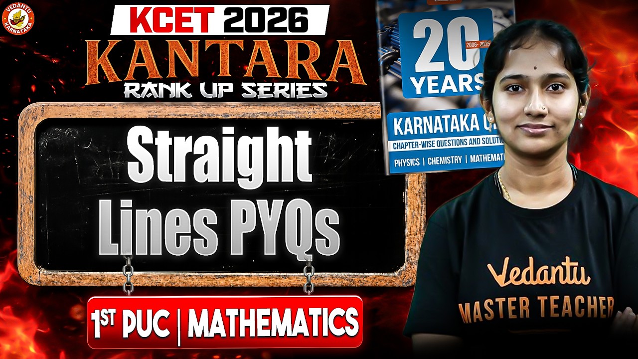 Straight Lines PYQs 📐 | 1st PUC Maths | KCET 2026 Rank-Up Series