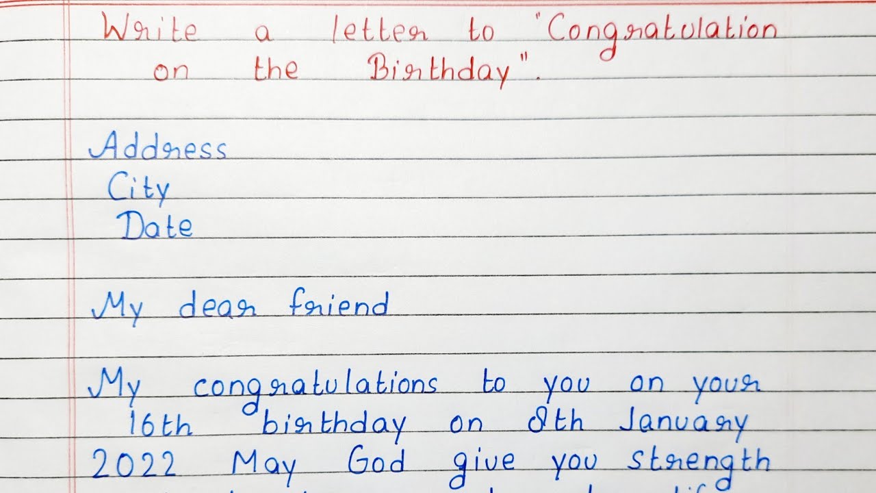 Write a Letter to “Congratulations on the Birthday”