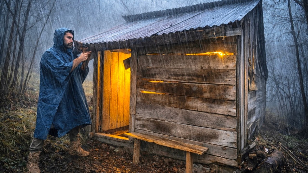 48 Hours Alone in a Rat-Infested Abandoned Cabin ( Full Restoration & Survival )