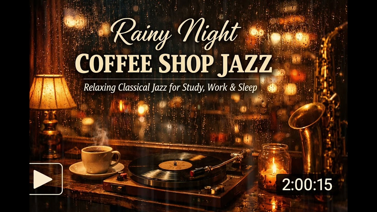 Rainy Night Coffee Shop Jazz ☕ Relaxing Smooth Jazz for Studying, Working & Sleep