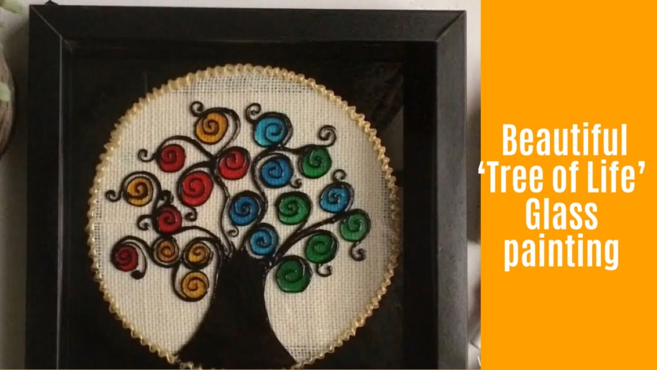 Quick and easy techniques to make a beautiful glass wall decor| Glass painting for beginners| DIY