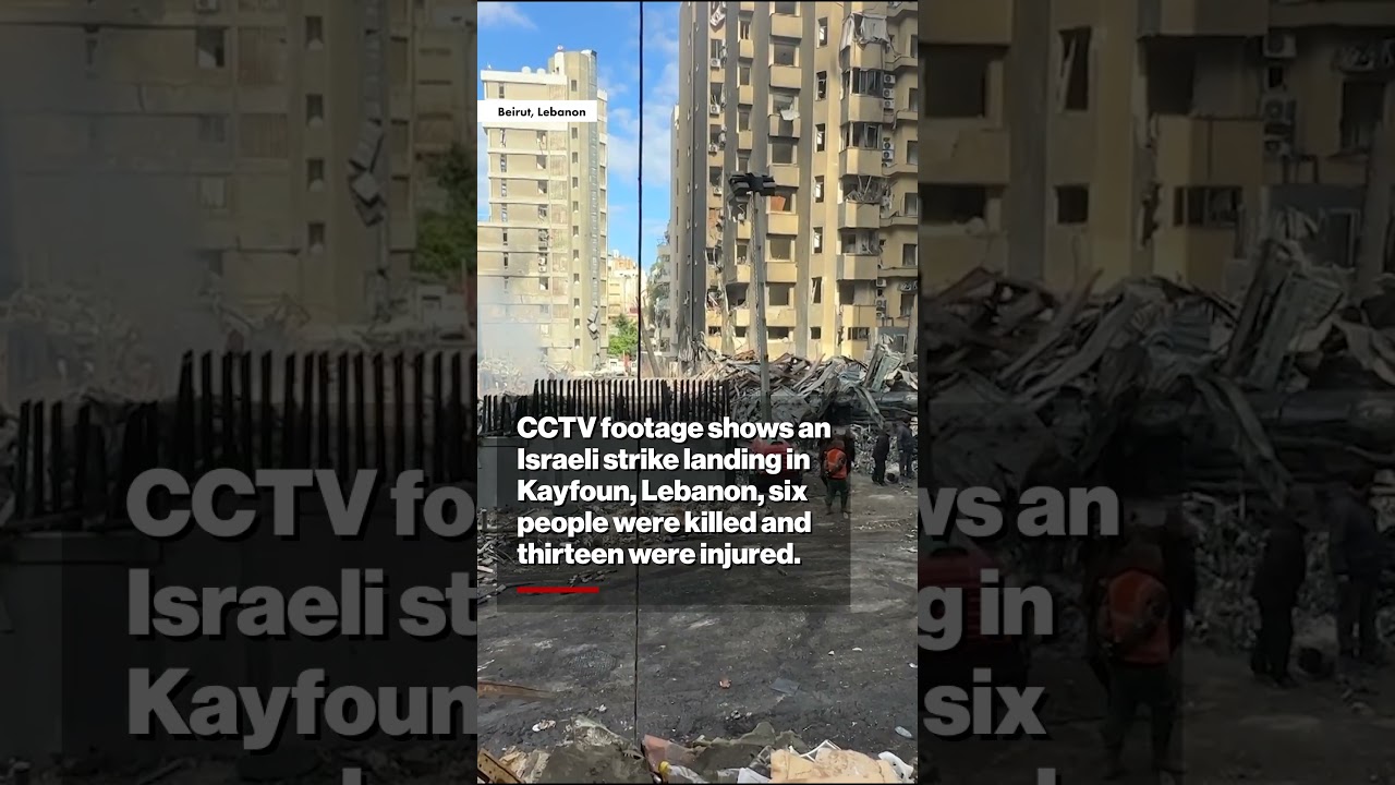 CCTV Footage Shows Israeli Strike Hitting Lebanon, Killing Six #shorts
