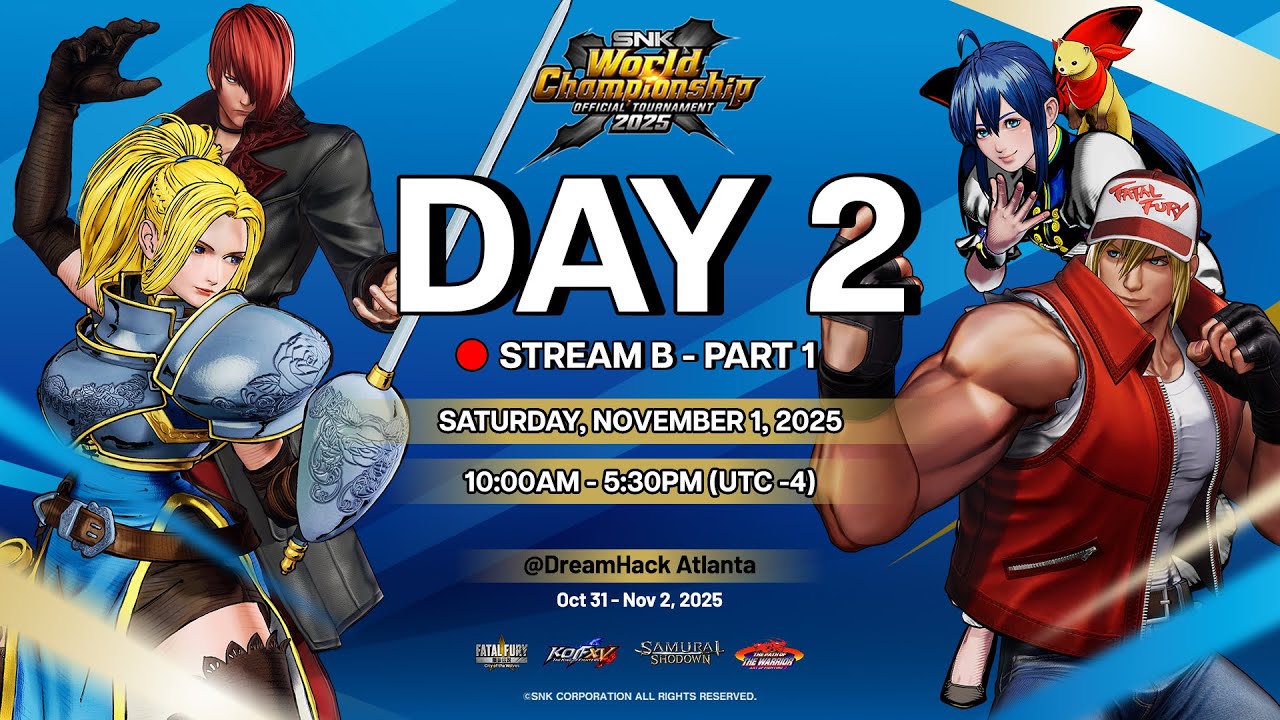 [PART 1] SNK World Championship 2025 - Day 2 STREAM B - SAMSHO (TOP 16) & KOF XV (TOP 32)