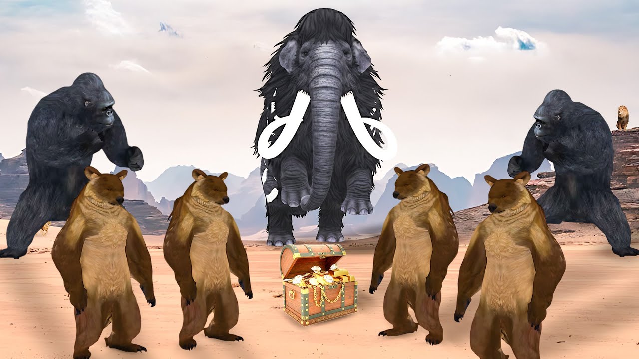 Mammoth Vs Wild Animals Fight Battle