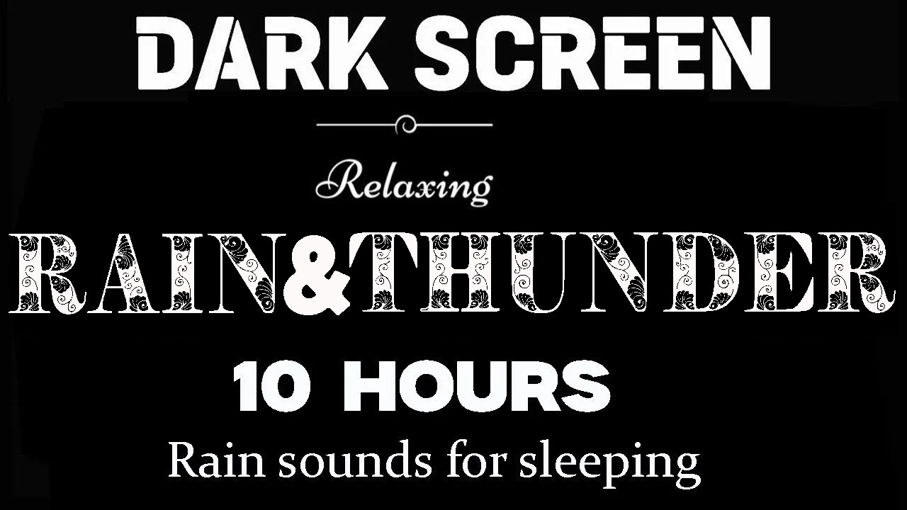 Gentle Rain & Soft Thunder Sounds for Sleeping | 10 Hours Black Screen | Calm Night Ambience