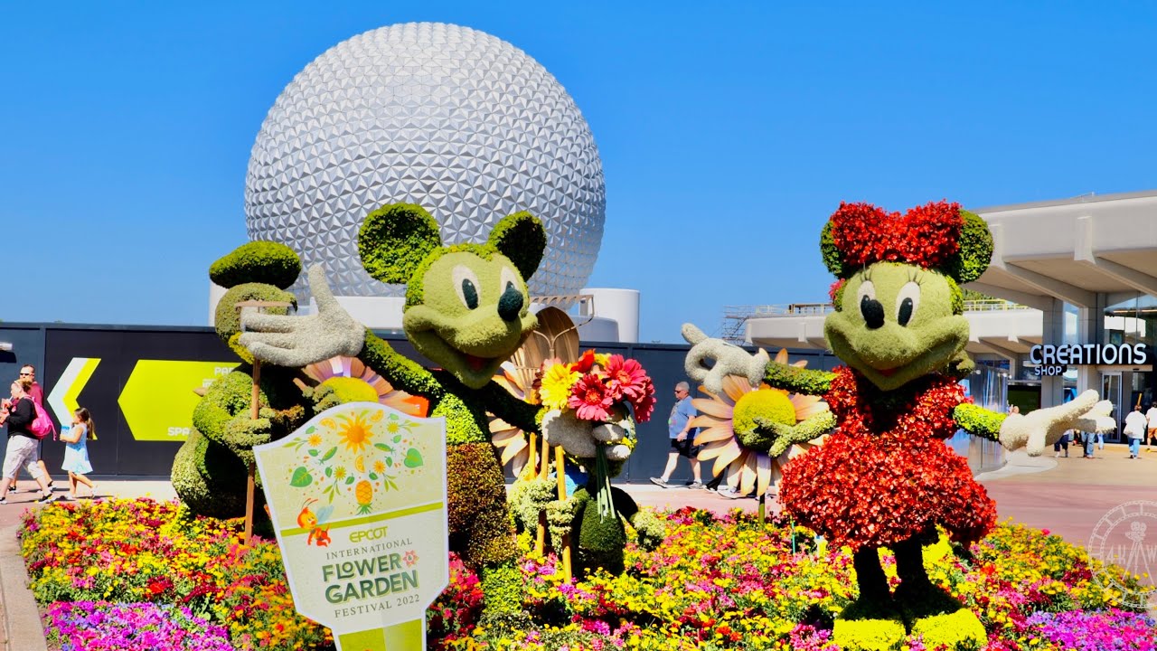 EPCOT 2022 International Flower & Garden Festival Tour in 4K | Walt Disney World Florida March 2022