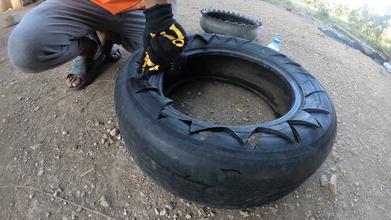 Клумба из покрышки
