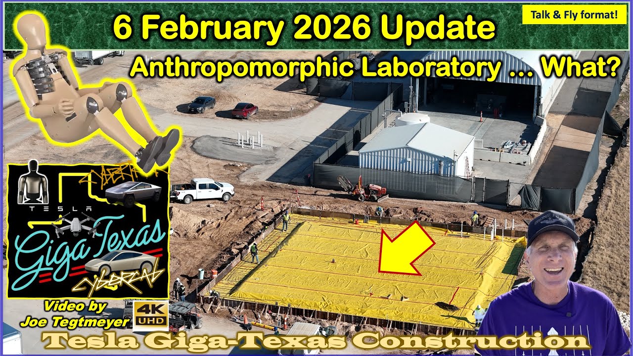 Cybercab Drives inside Factory, 150 Cortex 2 Megapacks so far! 6 Feb 2026 Giga Texas Update(07:15AM)