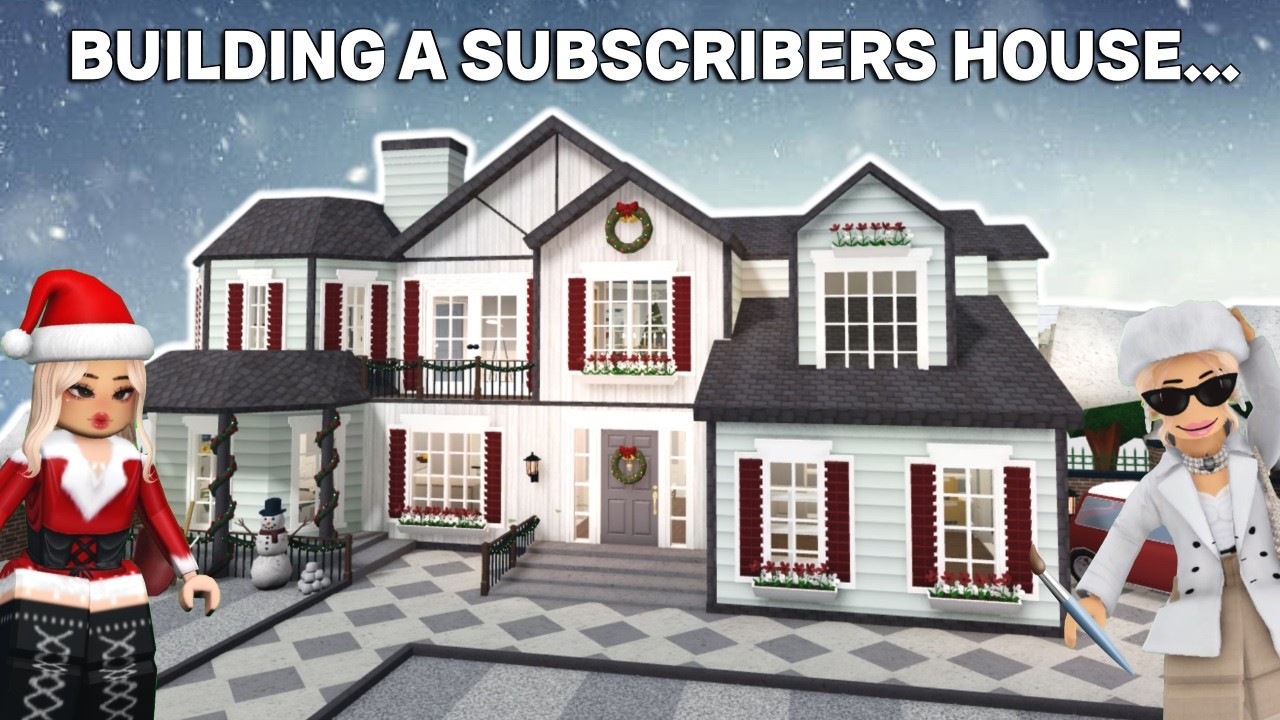 BUILDING My SUBSCRIBER A CHRISTMAS HOUSE In BLOXBURG