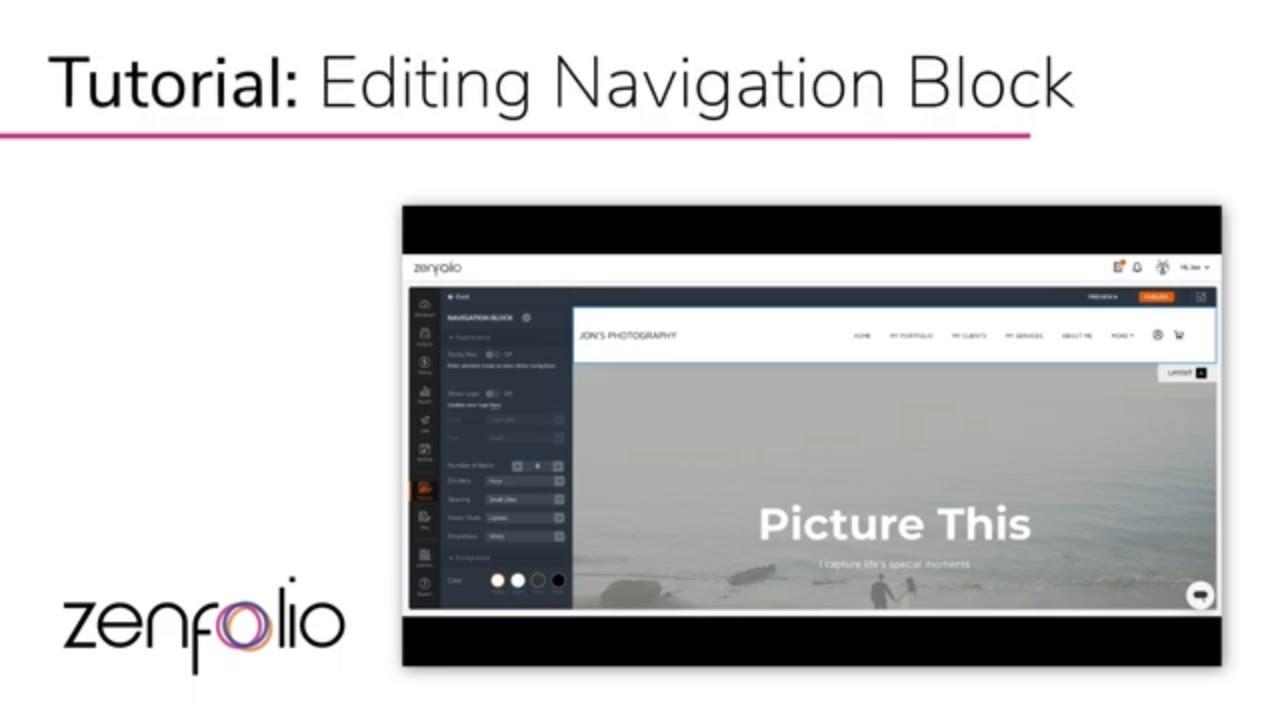 How to Edit your Zenfolio Website's Navigation Block
