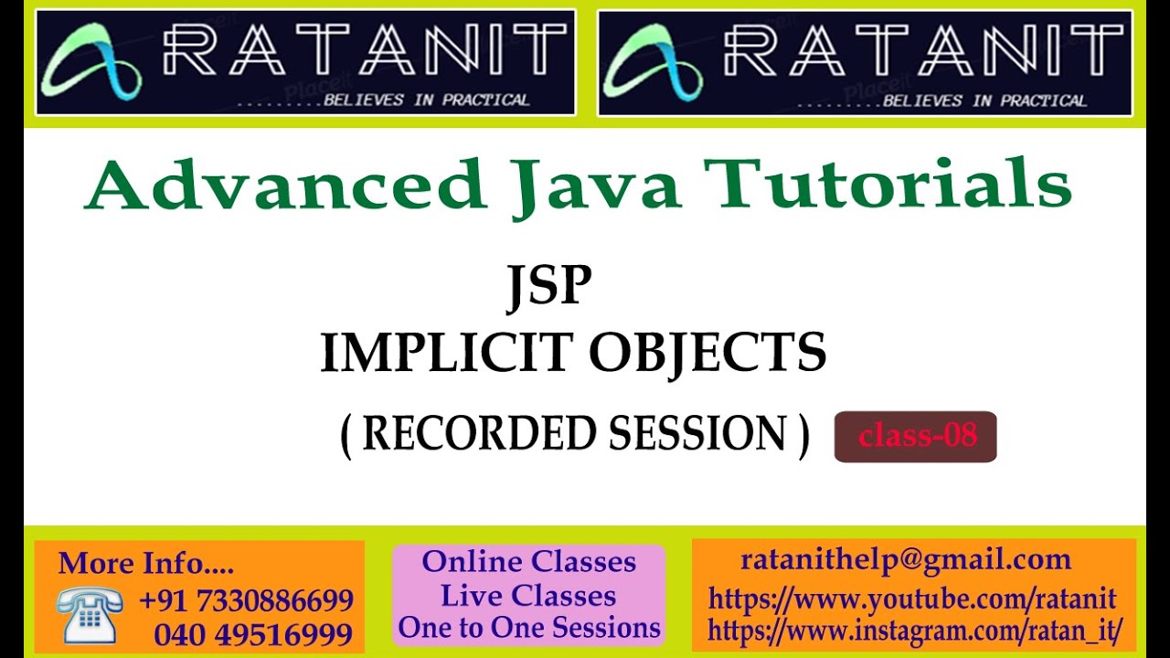 Advanced Java Tutorials || JSP || Implicit Objects || by Mr.RATAN || Class-08