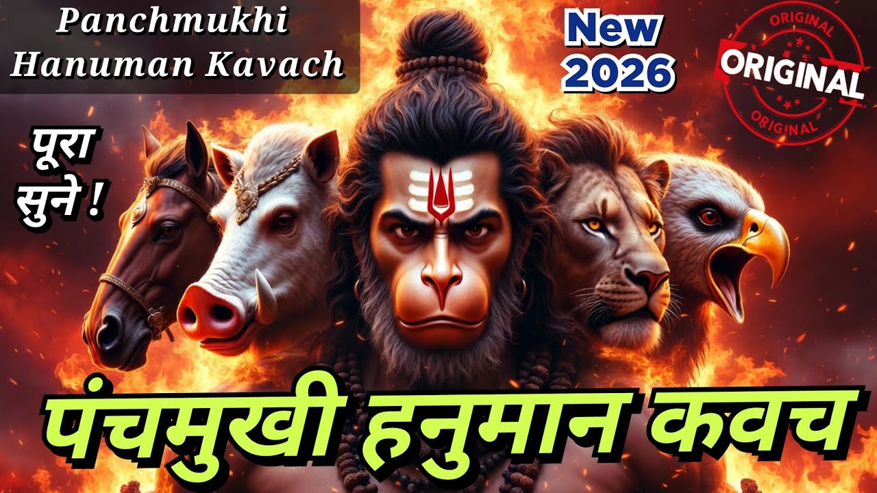🔥Panchmukhi Hanuman Kavach with Lyrics | पंचमुखी हनुमान रक्षा कवच | Powerful Hanuman Raksha Kavach10