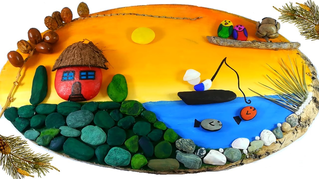 Natural Art and Craft Ideas | Wood Painting and Stone Painting with Natural Materials | DIY Videos