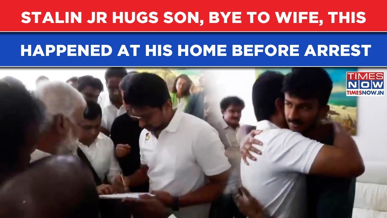 Udhayanidhi Seen Hugging Son, Bidding Goodbye To Wife, Stalin Jr At Home Did This Before Arrest