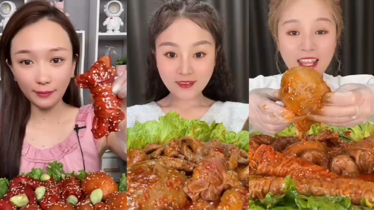 Part ( 02 ) [ MUKBANG ASMR] Spicy Chicken Pork 🍜 with 3x Spicy Lots of Food Pork Belly 😱