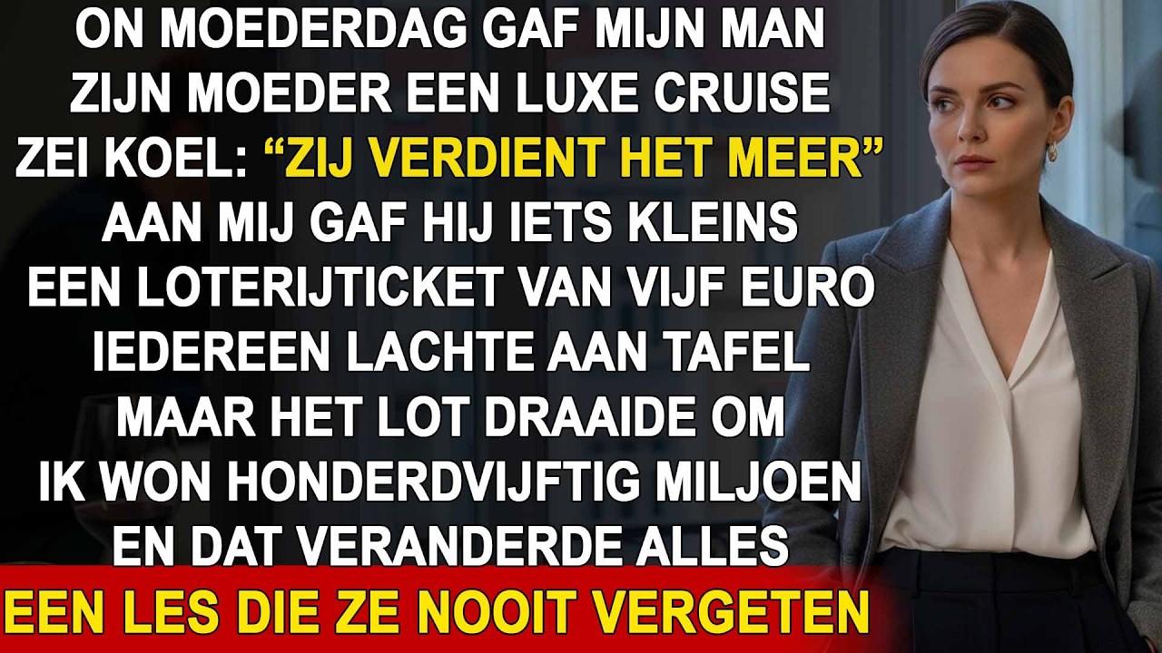 Op Moederdag gaf hij zijn moeder een luxe cruise, en mij een goedkoop grapje...