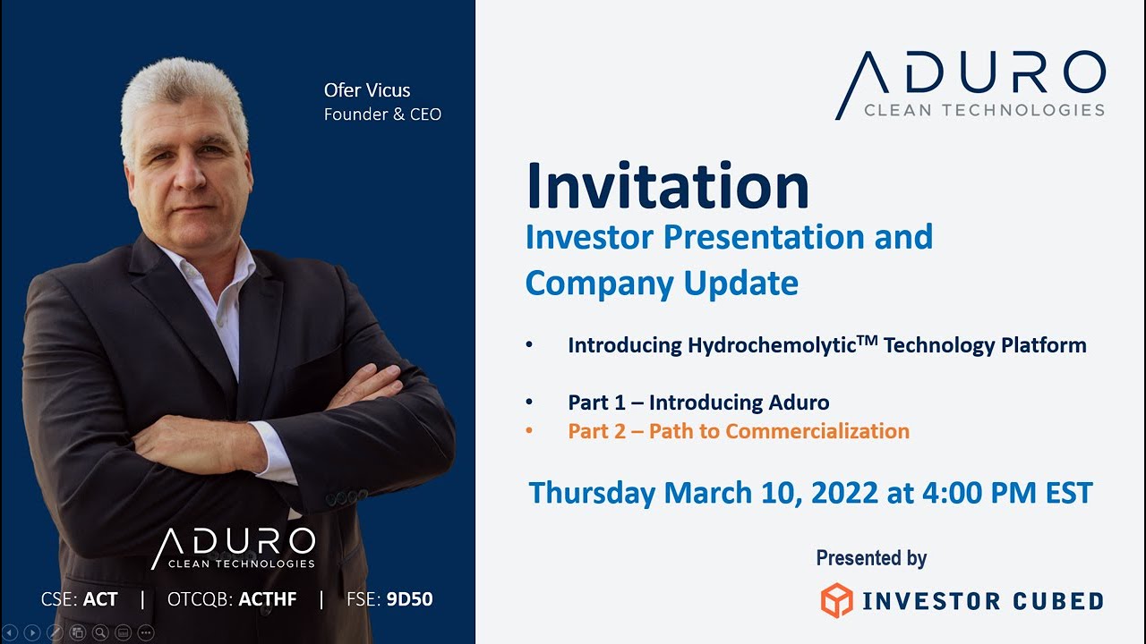 Aduro Investor Presentation | 22 03 10 - Part 2 - Path to Commercialization