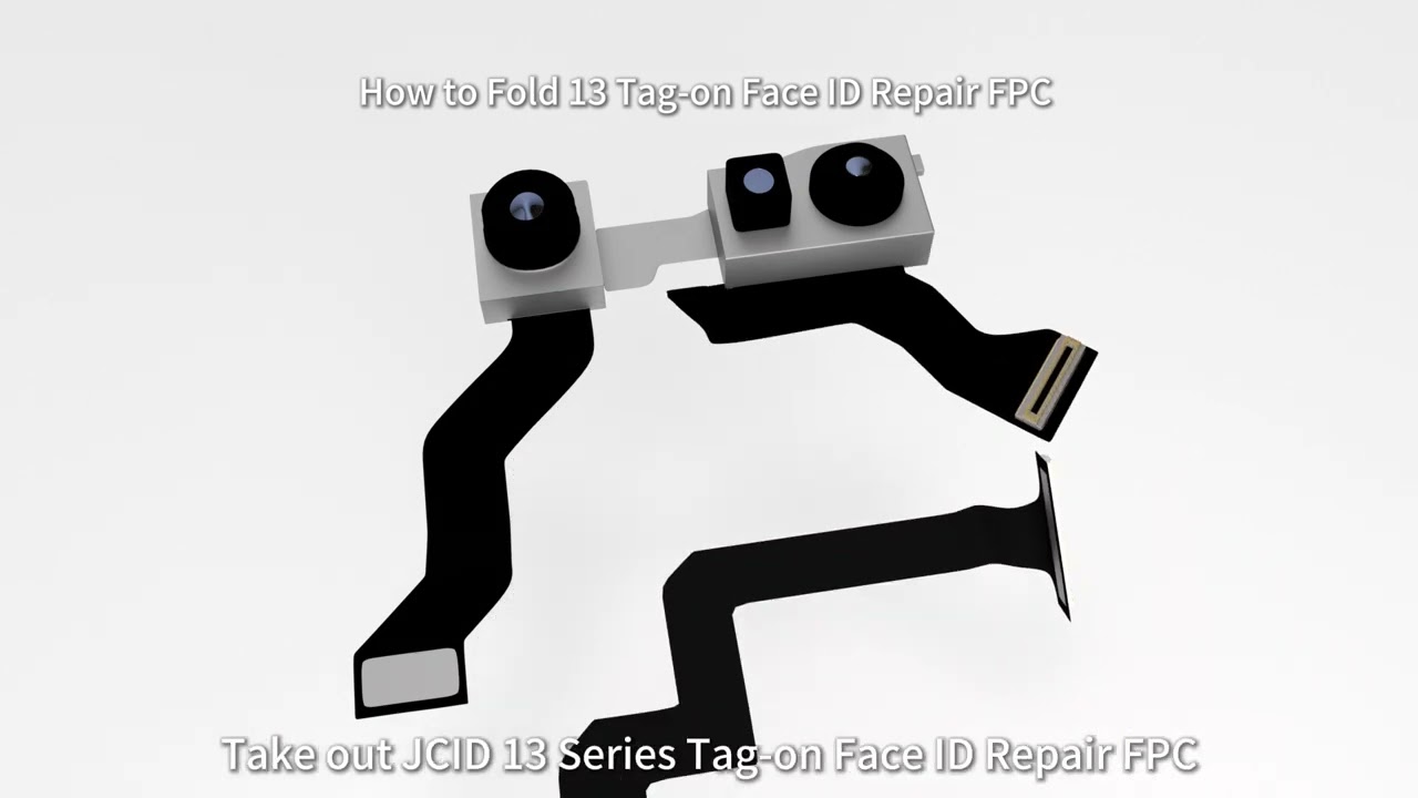 How to Fold JCID 13 Tag-on Face ID Repair FPC - 3D Version #jcid #faceidrepair #3danimation