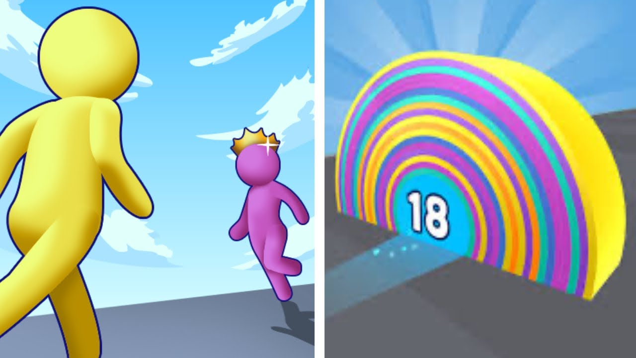 ASMR gameplay iOS, Android. Satisfying Mobile Games. Giant Rush. Peel Runner 3D.