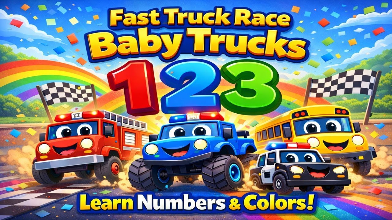 The Great Truck Race! 🏁 Learn to Count 1 to 10 with Baby Trucks