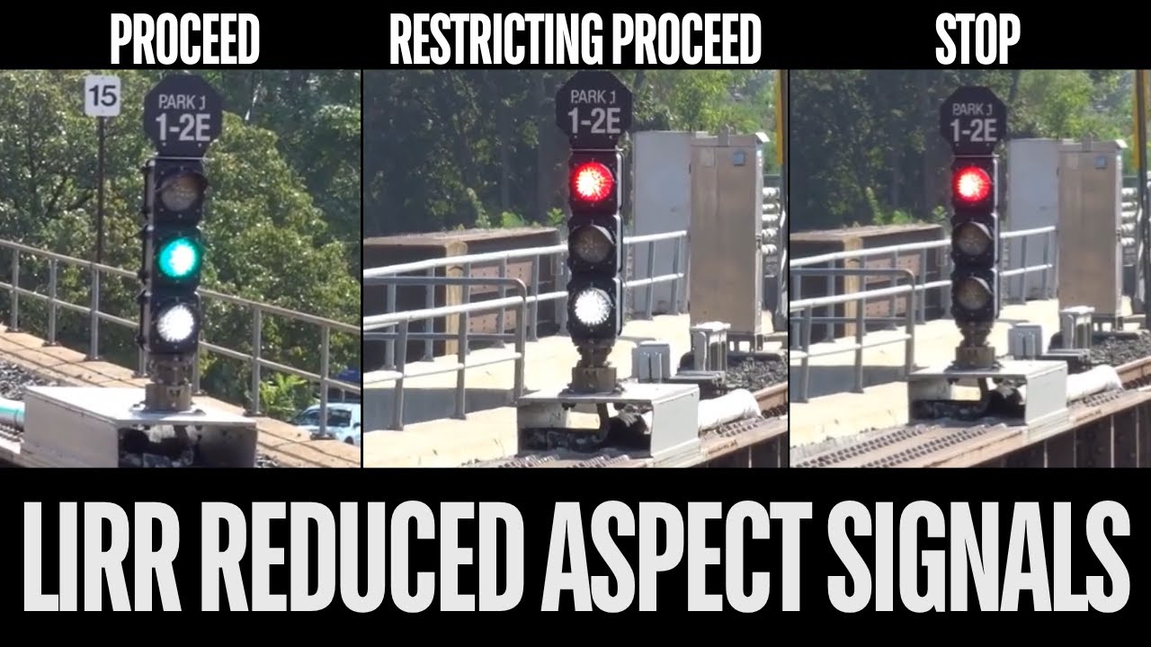 LIRR PARK Interlocking Signal 1-2E Aspects - Reduced Aspect Signal