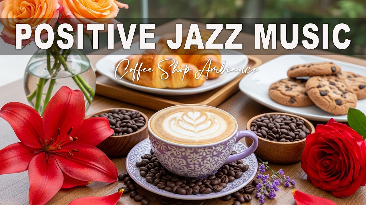 Positive Jazz Music ☕ Coffee Shop Ambiance~Sweet Bossa Nova Instrumental for Cheerful Moods & Relax.