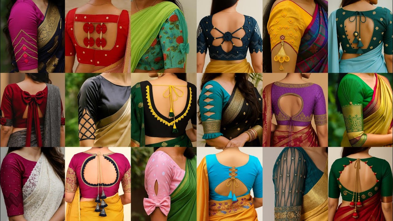 contrast saree and blouse combination | colour combination for saree and blouse  | saree blouse 2025