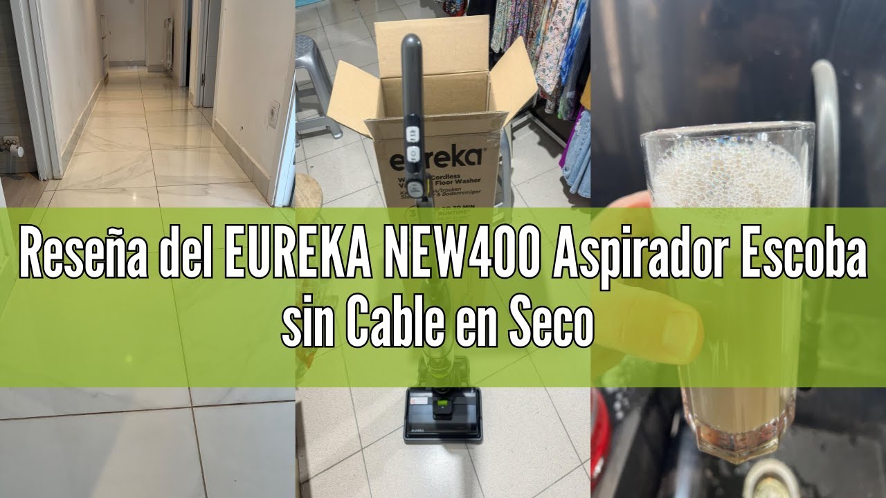 Rese&ntilde;a del EUREKA NEW400 Aspirador Escoba sin Cable en Seco y H&uacute;medo Inal&aacute;mbrico,Ligero, Aspiradora