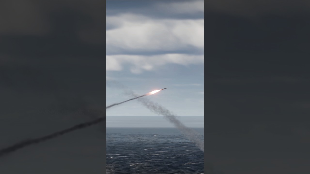 American Cruise Missile Launch from Battleship  | No Real Footage