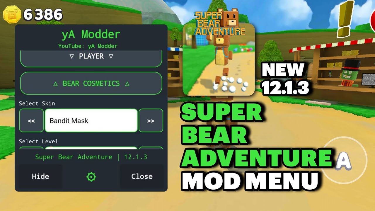 Super Bear Adventure v12.1.3 Mod Menu No Clip, Unlock All Skins, Unlimited All and More | yA Modder