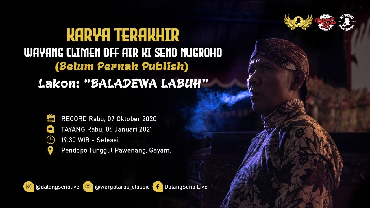 #LiveStreaming Wayang Climen KI SENO NUGROHO - BALADEWA LABUH